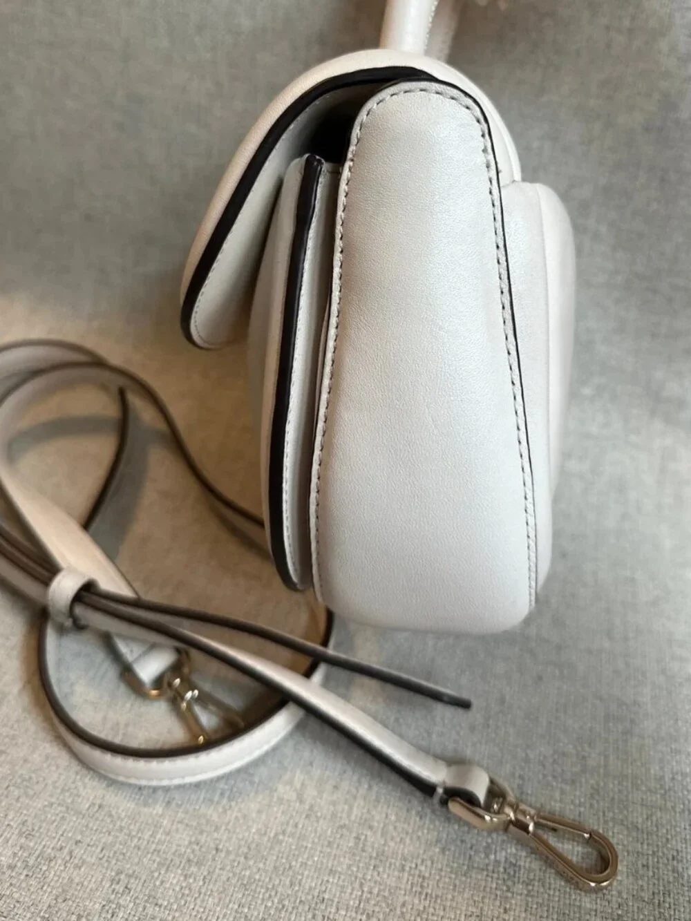 Kate Spade Puffy Top Handle Crossbody Bag Cream White
